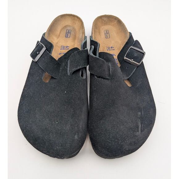 Birkenstock Boston Soft Footbed Suede Black Suede Unisex Clogs US W10/M8 EU41 - Picture 3 of 13